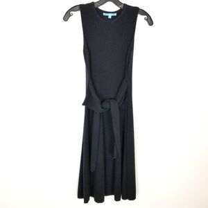 Antonio Melani Women The Luxury  Cashmere Dress Sz S Black Sleeveless Midi Belt